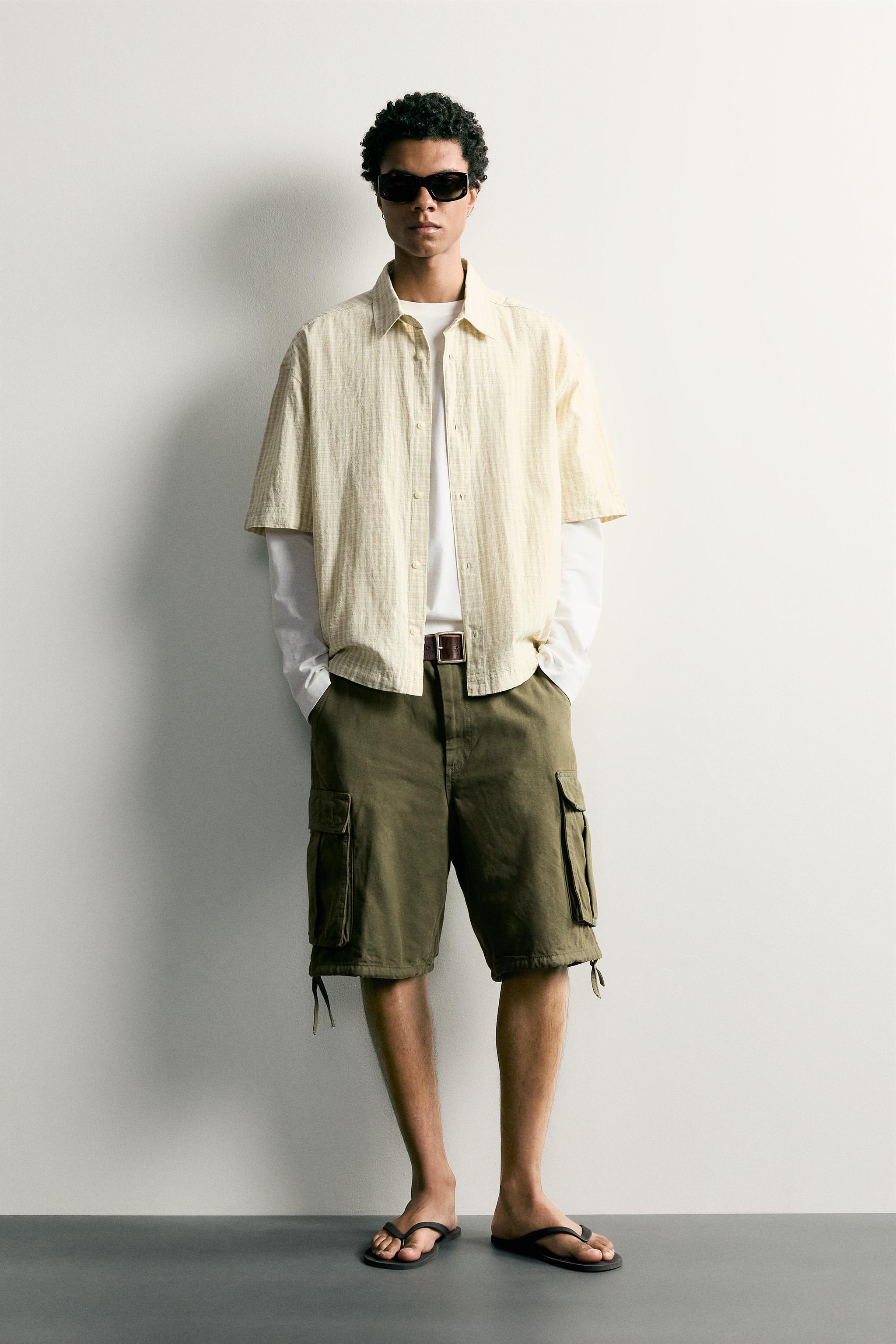 RELAXED FIT CARGO BERMUDA SHORTS